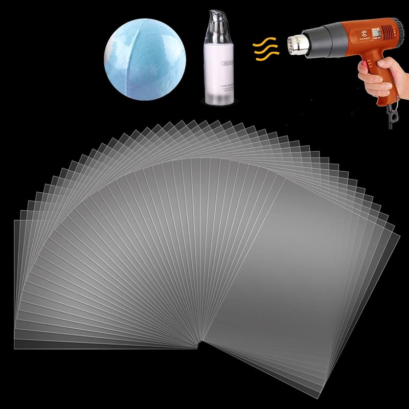 CANWUPON 200Pcs Shrink Wrap Bags 6x6 Inches Clear PVC Heat Seal Bags for Soap Sleeve Packaging, Bath Bomb,Shoes,Jars,Gift,Tumbler,Heat Sublimation Film for Homemade DIY Projects - Image 1